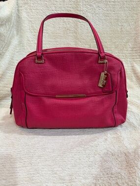 Coach Hot Pink Perforated Leather Shoulder Bag